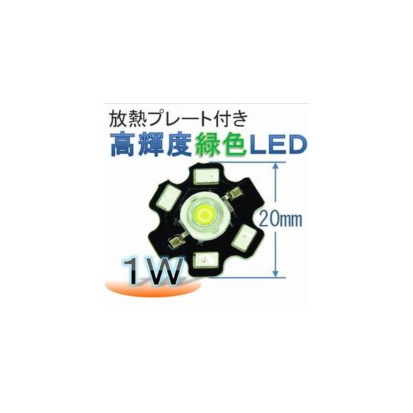 放熱プレート付き 高輝度 緑色ＬＥＤ（１Ｗ）