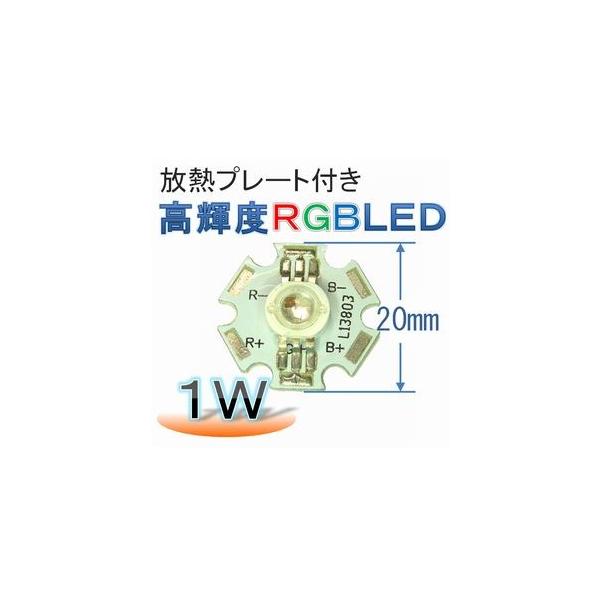 放熱プレート付き 高輝度 ＲＧＢ ＬＥＤ（１Ｗ）
