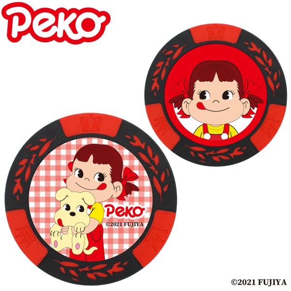 HTCゴルフ オリジナル ペコちゃん チップマーカー レッド ペコ