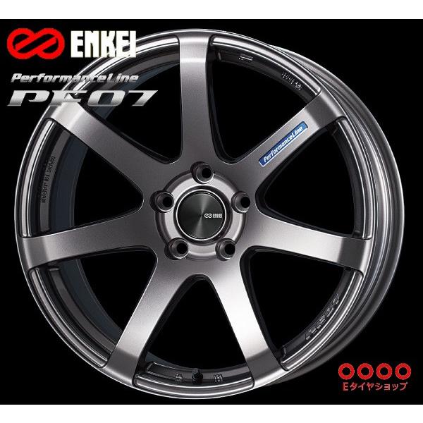 ENKEI PF07 19×8.0J PCD100/5 +45 ボア径：75φ カラー：ダークシルバー 19インチ PerformanceLine  PF07 エンケイ ホイール1枚