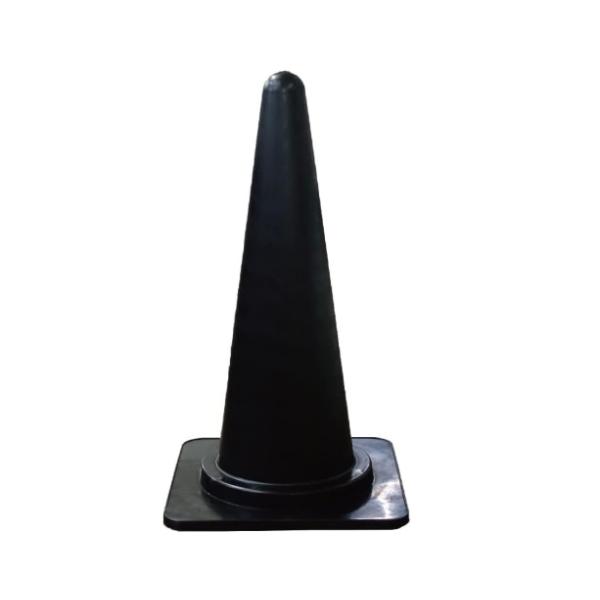 カラーコーン 黒色 (1個) (高さ70cmx幅38cm) 無地 カラーコーン 700mm パイロン 三角 コーン