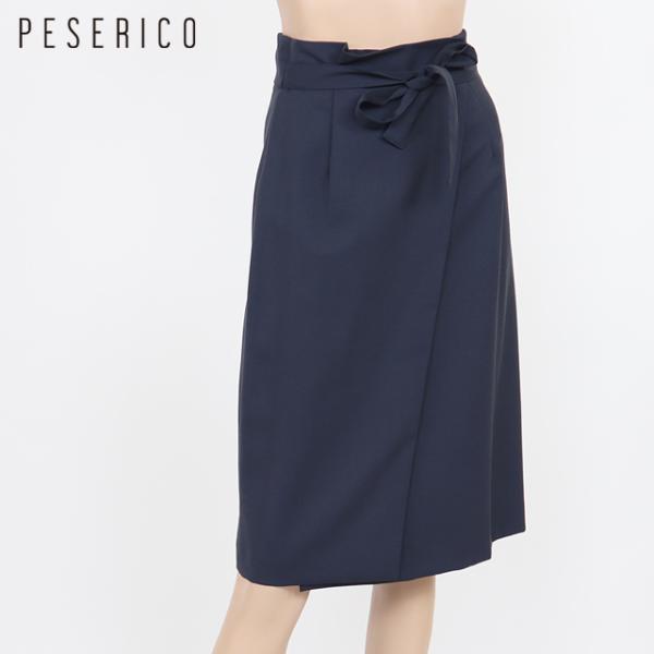 Peserico ペセリコ プリーツスカート 42 イタリア製 ネイビー タイト Peserico ペセリコ プリーツスカート 42 イタリア製 ネイビー