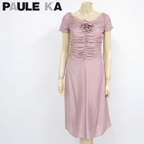 ポールカ Paule 半袖 Ka レディース ミディアム ワンピース ミディアム パープル系 半袖 Paule シルク混 フランス製 サイズ 38 Xs1569 Xs1569 E Warehouse