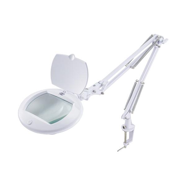 オーム電機 AS-L8095-2B-W ルーペ付きLEDアームライト エルズーム 49
