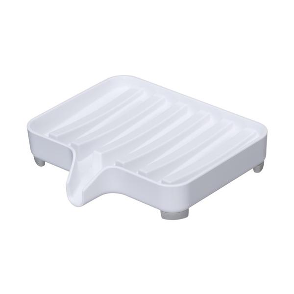 他サイト： 水が流れるソープトレー ミスト 山崎実業 WH 約11X10X2．2cmの商品画像