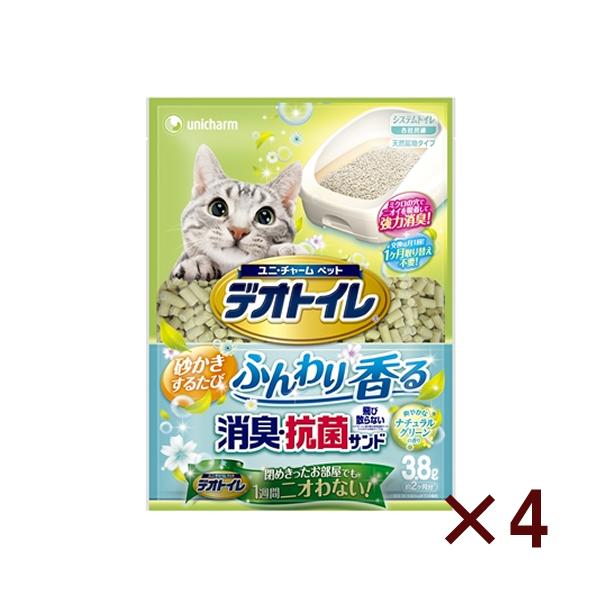 他サイト： ユニ・チャーム デオトイレふんわり香る消臭・抗菌サンド ３．８Ｌ【4個セット】の商品画像