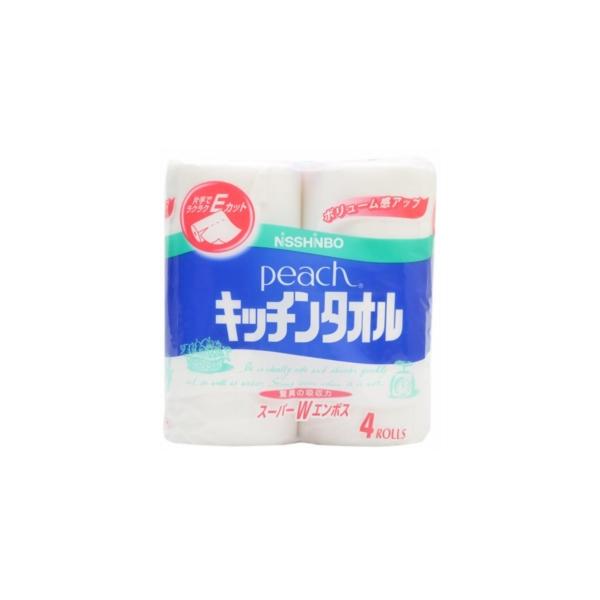 日清紡 ピーチ キッチンタオル 4ロール 【日用消耗品】