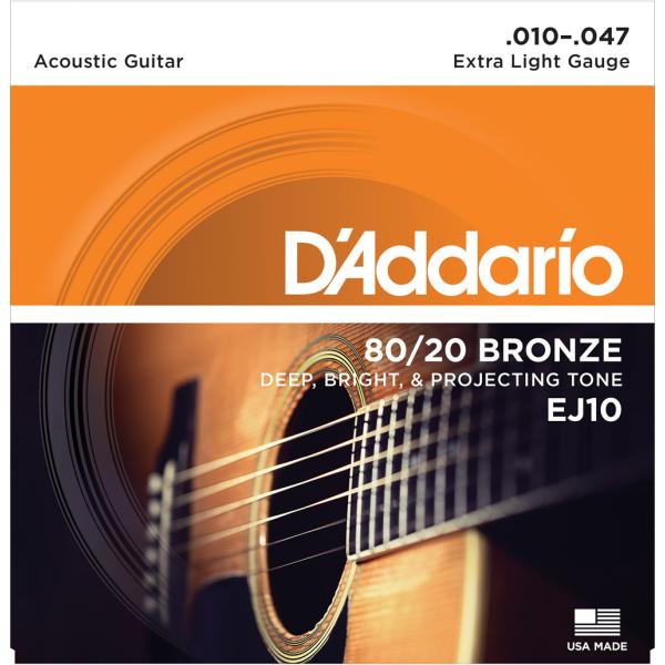 Daddario ExtraLightGauge/Bronze EJ10 (10-47)�A�R�[�X�e�B�b�N�M�^�[��   �_�_���I�u�����Y