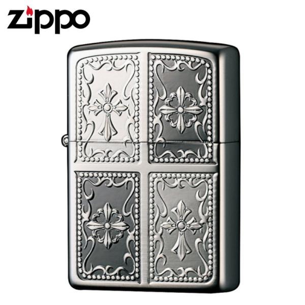zippo ジッポーライター ダブルクロス プラチナブラックニッケル 2PTBN-CRO ギフト プレゼント 贈り物  オイルライター ジッポライター 彼氏 男性 メンズ 喫煙具