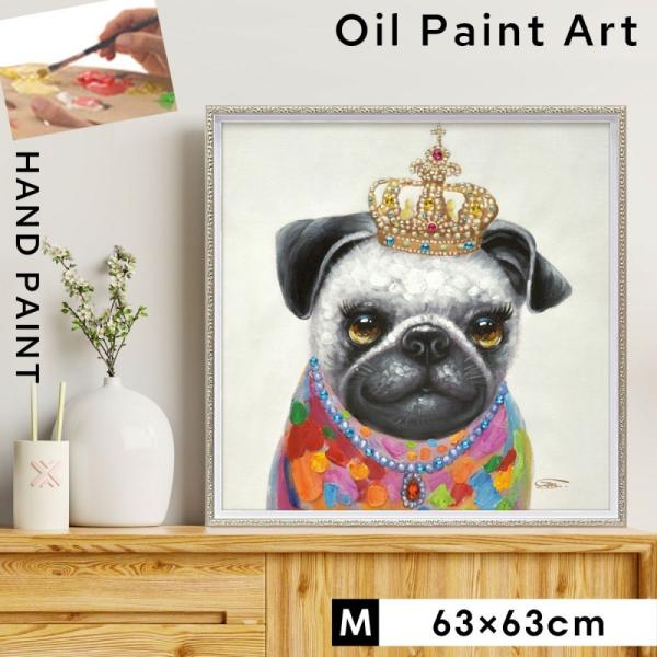 油絵　花冠の犬 楽天市場】アートパネル モダン 玄関 壁掛け 北欧 動物 アニマル