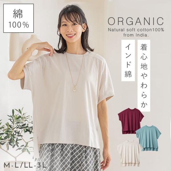 ドルマンTシャツ やわらかい オーガニックコットン 綿100% コットン 