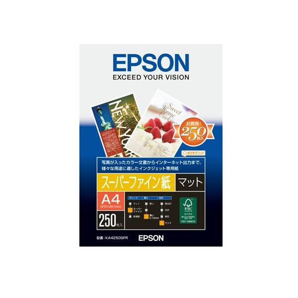 EPSON スーパーファイン紙 A4 250枚✕４ EPSON エプソン スーパーファイン紙 A4/250枚 KA4250SFR(2189095) : e