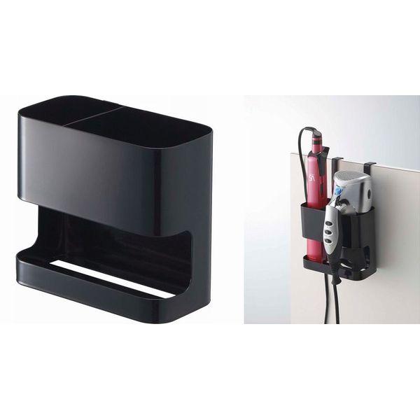 ドライヤーとヘアーアイロンをすっきり同時収納!洗面台の扉・鏡などにも取り付け可能。