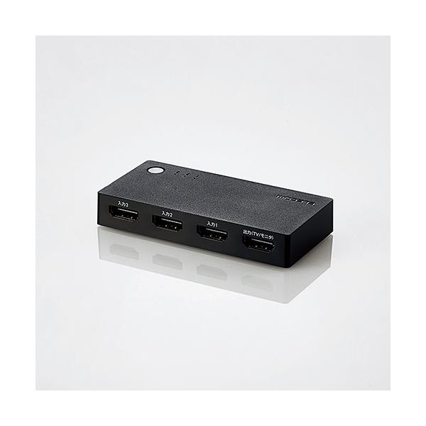ELECOM  エレコム HDMI切替器/3入力1出力/ケーブルなしモデル/ブラック DHSWL3BK (2447340)
