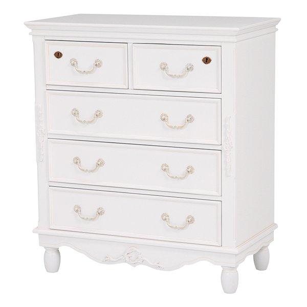 萩原 ハギハラ チェスト ハンプトン 幅80cm アンティーク調 ホワイト