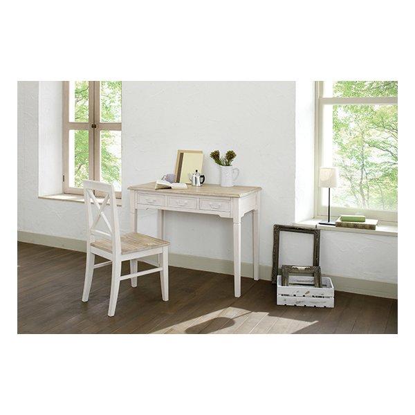 萩原 ハギハラ デスク アンティーク調 ホワイト 幅100×奥行50×高さ74cm