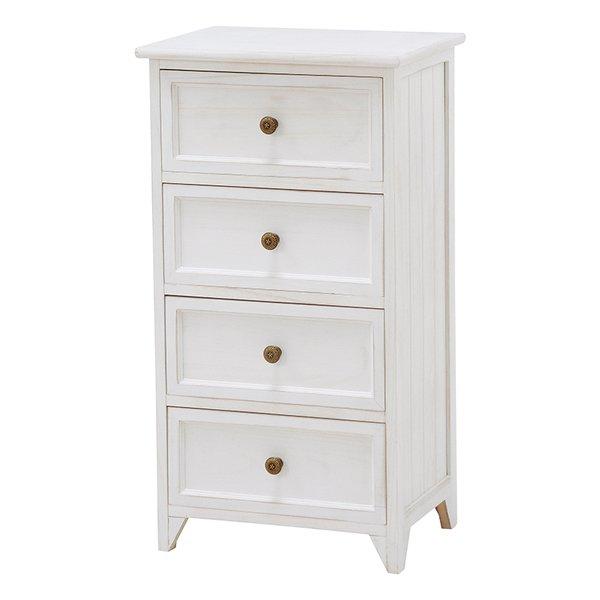 萩原 ハギハラ チェスト 浮彫 おしゃれ 姫 クラシカル ホワイト 4段