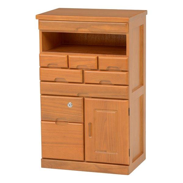 多引き出しのFAX台。鍵付きの引出しには重要なものを保管できます。