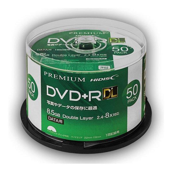 HI-DISC  ハイディスク DVD+R DL 50枚　片面2層 8.5GB　8倍速対応 インクジェットプリンタ対応 HDVD+R85HP50 (2531393)