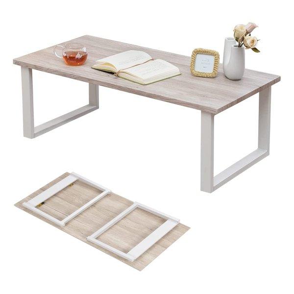 他サイト： 萩原 ハギハラ 折れ脚テーブル 約 幅90×奥行45×高さ32.5cmホワイト LT-4396WH(2539760)の商品画像