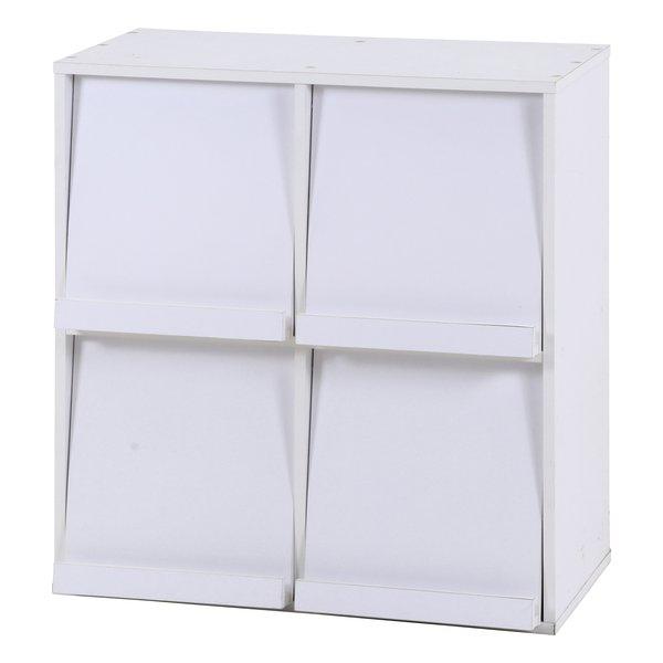 他サイト： 不二貿易 フジボウエキ ディスプレイラック ４マス 幅80cm ホワイト DP8085WH(2542659)の商品画像