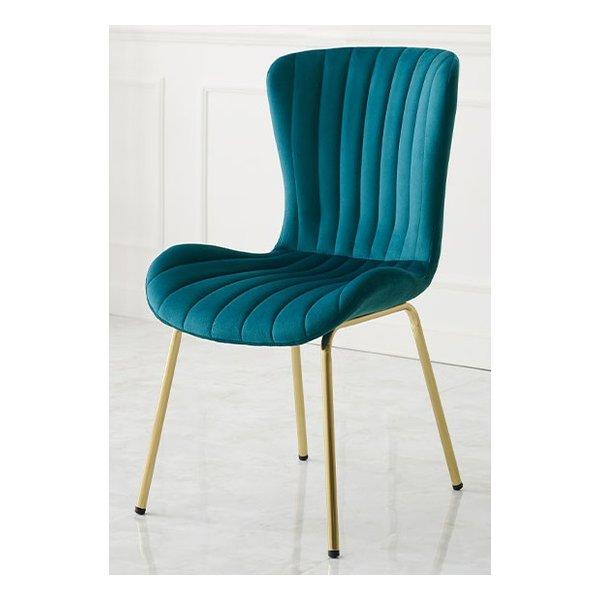 貝殻のようなシルエットにゴールドの脚がエレガントなインテリアチェア