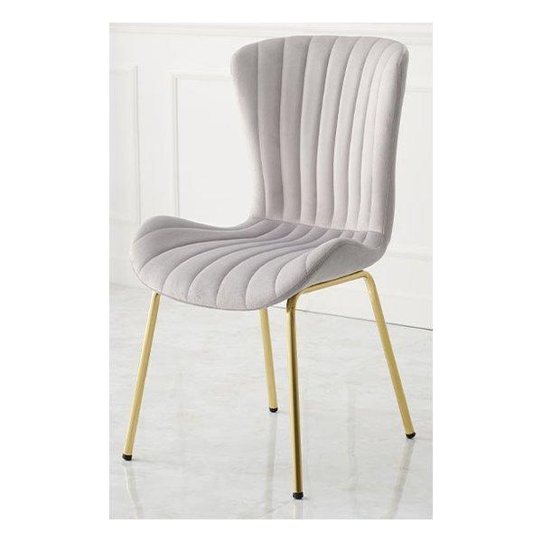 貝殻のようなシルエットにゴールドの脚がエレガントなインテリアチェア