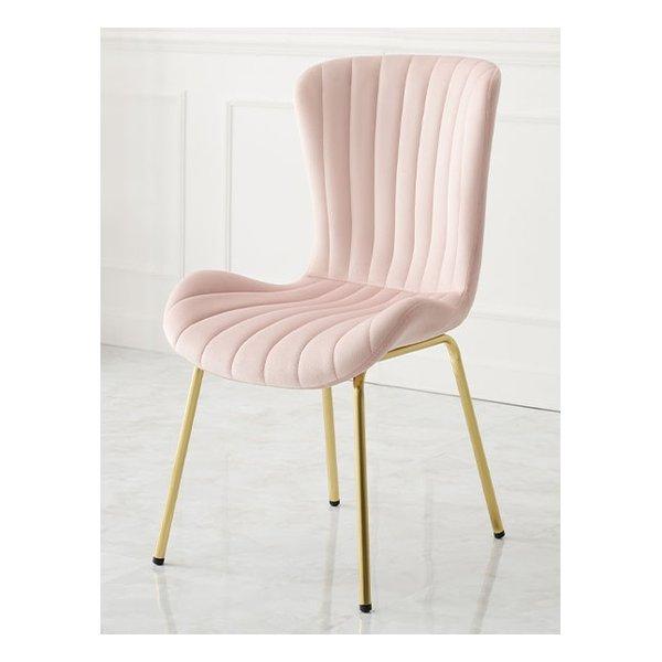 貝殻のようなシルエットにゴールドの脚がエレガントなインテリアチェア