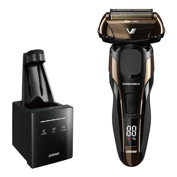 マクセルイズミ往復式4枚刃 メンズシェーバー Z-DRIVE ハイエンドシリーズ 洗浄器付 ゴールド IZF-V972-N ゴールド(2584776)代引不可 送料無料 マクセルイズミ 往復式4枚刃 メンズシェーバー Z-DRIVE ハイエンド