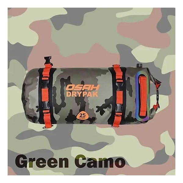 OSAH DRYPAK（オサー ドライパック）25L テールパック IPX6/防水/グリーン カモ GBM-201-B-6 Green Camo(2615339)代引不可 送料無料 OSAH DRYPAK（オサー ドライパック） 25L テールパック IPX6/防水