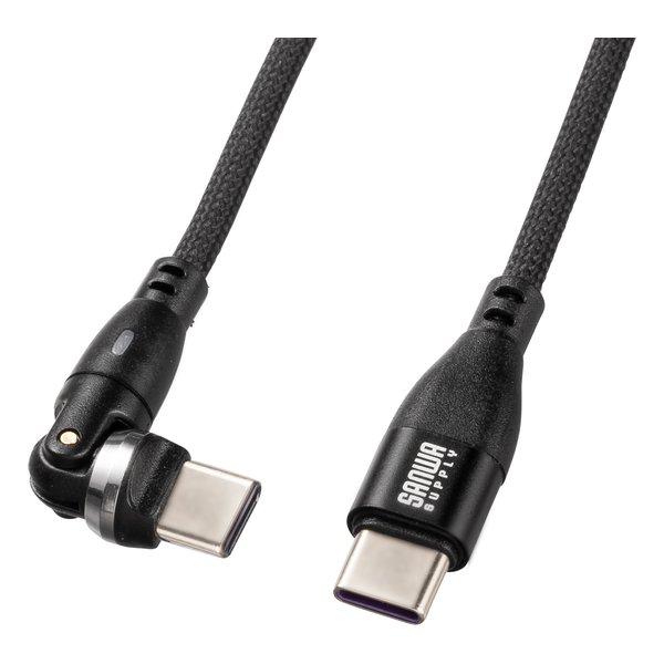 他サイト： SANWA SUPPLY サンワサプライ USB2.0 Type-Cコネクタ540度回転ケーブル1.8m（PD100W KU-CCP100KA18BK(2623497)の商品画像