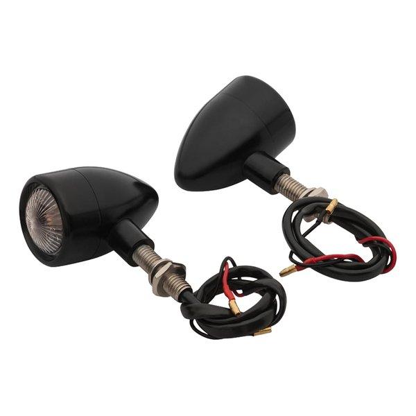 MOTONE CUSTOMS モートーン ウインカー アルミビレット ブラック 2個 M10 汎用 XNM002B