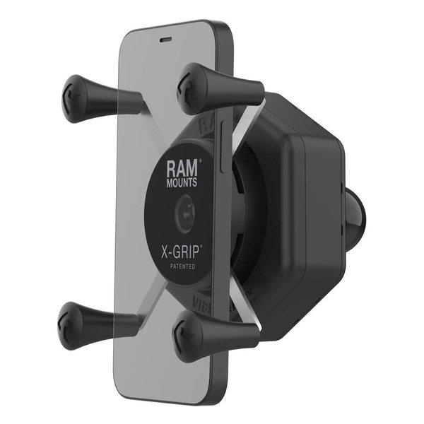 RAM MOUNTS ラムマウント 防振Xグリップ S スマホホルダー テザー付 1インチボール Vibe-Safe RAM-HOL-UN7B-462(2640942)
