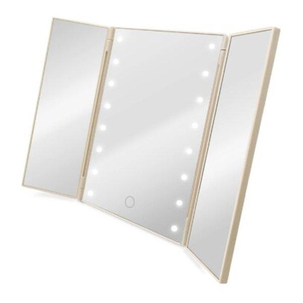 まさに女優ライト！！日々のメイクの時間がパッと華やぐ、LEDライト付き三面鏡が登場。