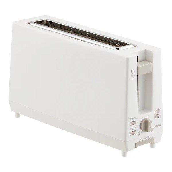他サイト： TWINBIRD ツインバード ポップアップトースター 焼き加減6段階調整/スリム設計/ホワイト TS-D404W(2666778)の商品画像