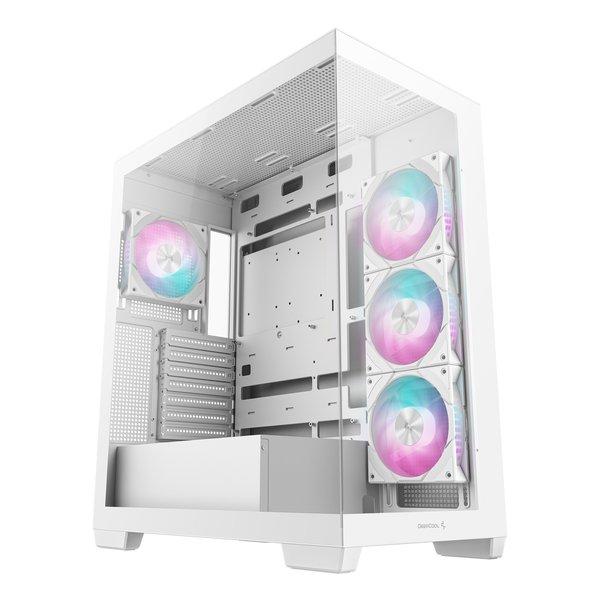 アドレサブルRGBファンを4基標準搭載。背面コネクタ設計のマザーボードに対応したピラーレスデザインのミドルタワー型PCケース