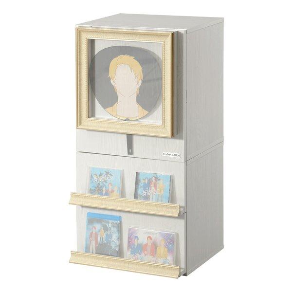 BIBILAB ビビラボ うちわが飾れる推し棚カラボ 幅44×奥行き42.5×高さ91cm/ホワイトウッド LBR-430-WW(2673483)