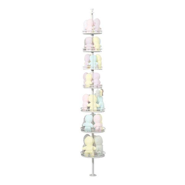 BIBILAB ビビラボ ぬいぐるみ収納 ぬいタワー 幅35×奥行き35×高さ170〜280cm/ホワイト LBR-350-WH(2673487)