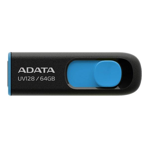 ADATA エイデータ UV128 USBフラッシュドライブ 64GB スライド式 AUV128-64GRBE-l(2686367)