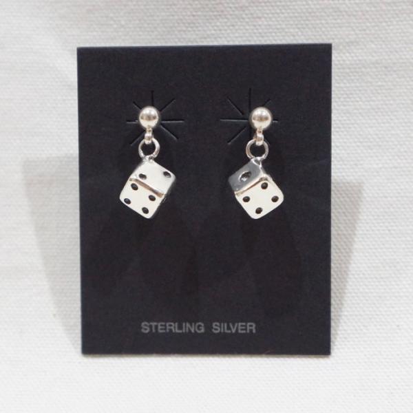 FN-JE-001-DICE EARRINGS PIERS-FNJE001-FLATHEAD-�t���b�g�w�b�h-�V���o�[-�C�������O-�s�A�X