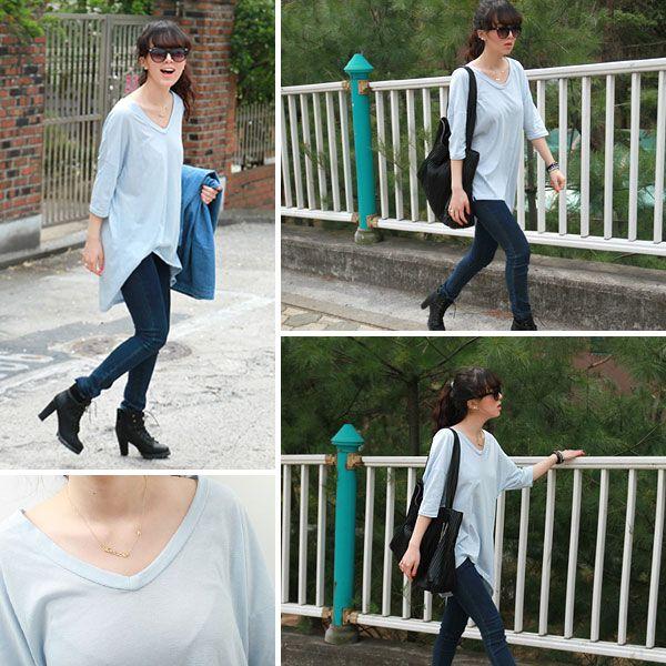 後ろの着丈が長いテールカットデザイン ドルマンスリーブ無地ｖネック半袖５分袖ｔシャツカットソー 送料無料 Buyee Buyee 日本の通販商品 オークションの代理入札 代理購入