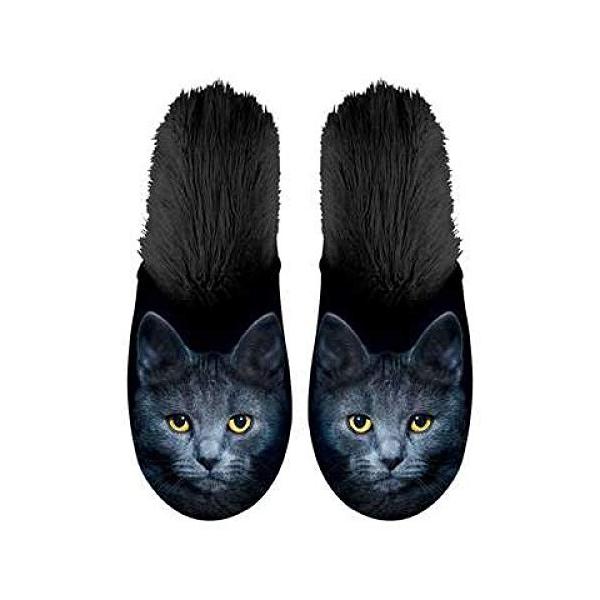 スリッパ 猫 休み 黒 24 5 26 5cm 並行輸入品 室内用