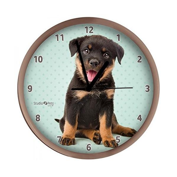 ロットワイラー 子犬 犬 掛け時計 直径25cm 並行輸入品 Clock 3129 Wall ウォールクロック