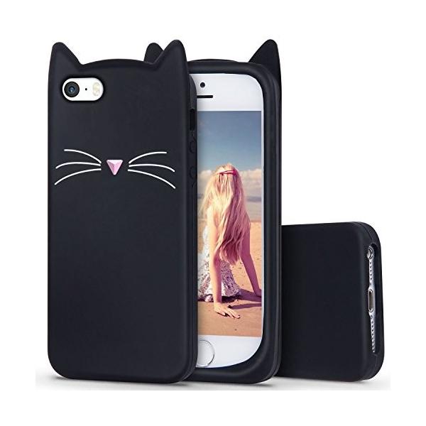 Iphone 用 スマホケース スマホカバー 猫 かわいい シリコンケース キャラクター 黒 7 Iphone6 並行 8 6s 現金特価 ブラック