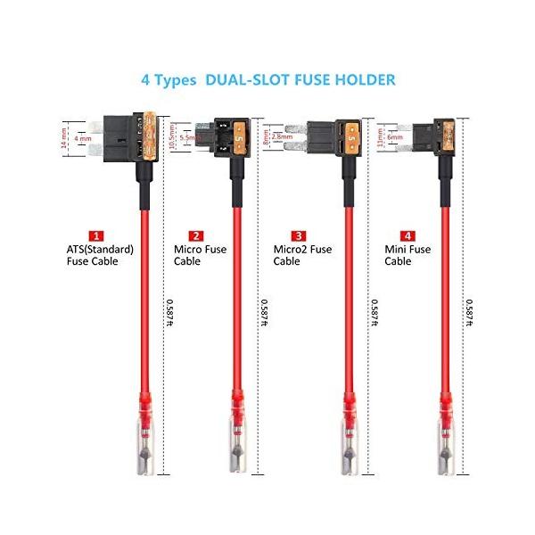 ドライブレコーダー用 一部予約 降圧ケーブル Mini Usb電源直結コード 24時間の駐車監視に適用 24v対応 5v輸出 12v 四つヒュ