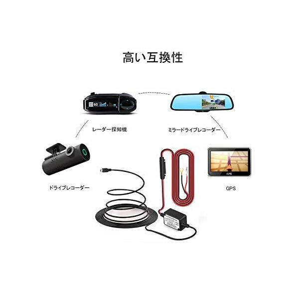 ドライブレコーダー用 一部予約 降圧ケーブル Mini Usb電源直結コード 24時間の駐車監視に適用 24v対応 5v輸出 12v 四つヒュ