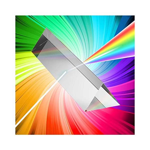 MerryNine 三角プリズム 光学ガラス K9クリスタル プリズム 物理学 光の分散 教学ツール 撮影 虹造り 60 mm 携帯用袋・クロス