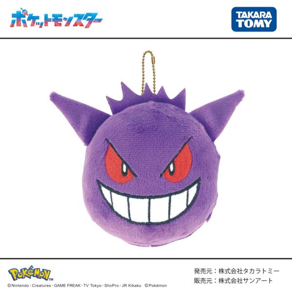 ポケットモンスター フェイスマスコット ぬいぐるみ ストラップ キーホルダー ボールチェーン ポケモン キッズ 子供 小銭入れ 財布 ゲンガー イーブイ