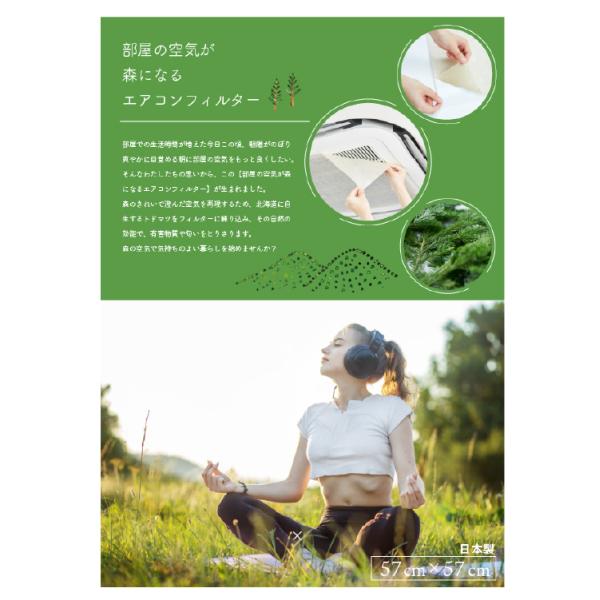 部屋の空気が森になるエアコンフィルター 57 57cm 57cm 1枚入 エアコンフィルター 生活臭 消臭 日本製 簡単取付 Hm1 01 01 エアコン風除け本舗 通販 Yahoo ショッピング