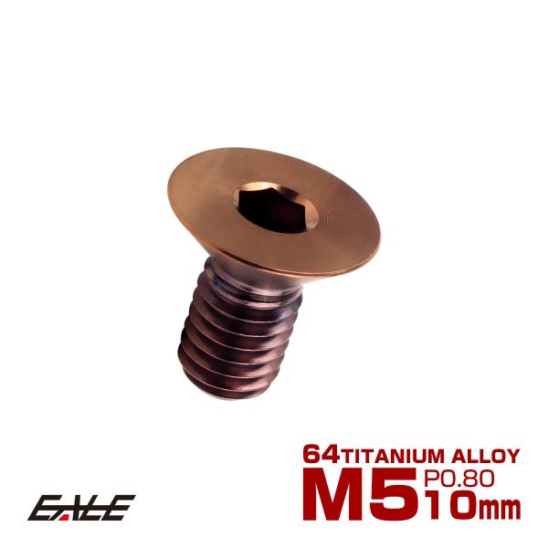 チタンボルト M5×10mm P0.8 皿ボルト 六角穴 皿キャップボルト ブロンズ JA3013